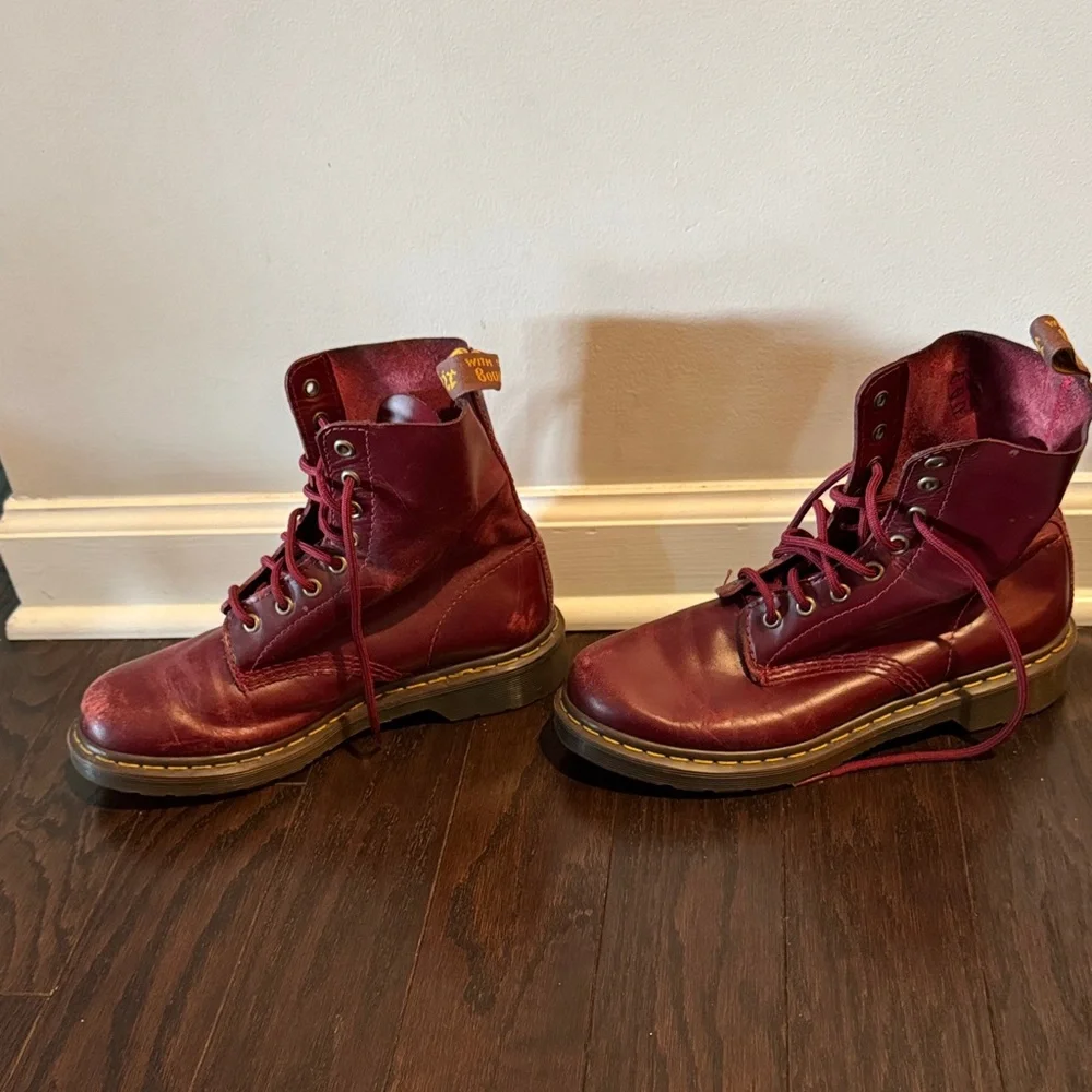 Burgundy Dr. Martens Pascal Boots - Picture 3 of 4